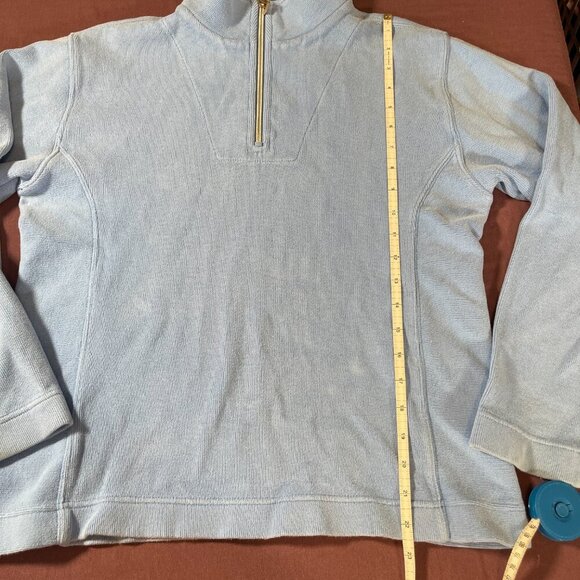 Tommy Bahama Quarter Zip Pullover Sweatshirt in Baby Blue - Size Small (4/6) - Picture 7 of 12